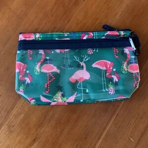 Thirty one Clear Clip Pouch Festive Flamingos